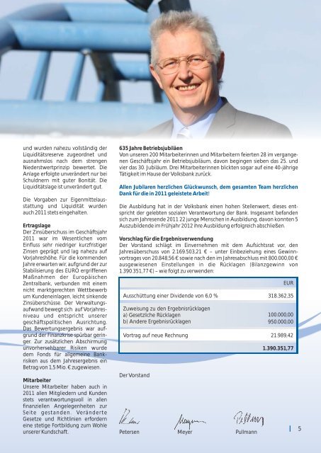 Jahresbericht 2011 - Volksbank eG