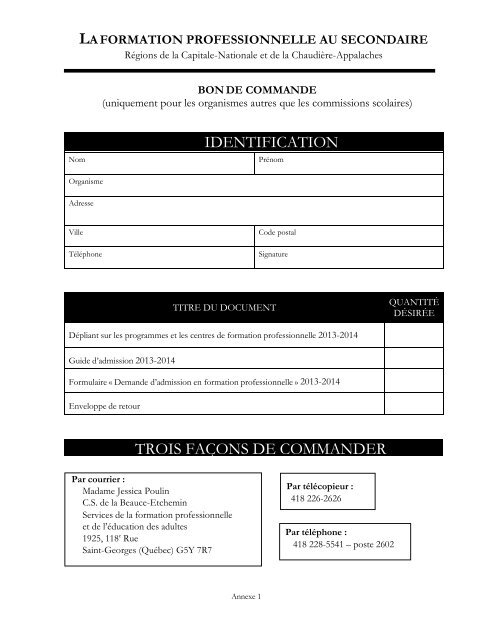 Page couverture guide admission - Inforoute FPT