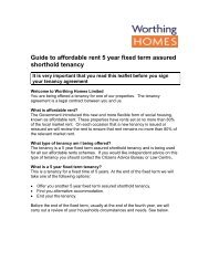 Guide to Affordable Rent (5 year fixed term) - Worthing Homes