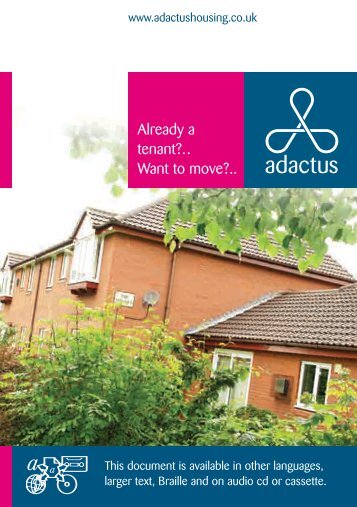 Already a tenant?.. Want to move?.. - Adactus Housing Group Ltd