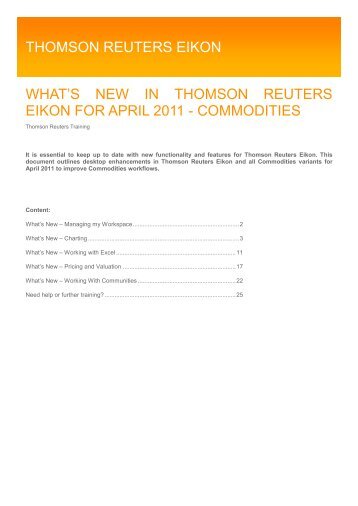 thomson reuters eikon what's new in thomson reuters eikon for april ...