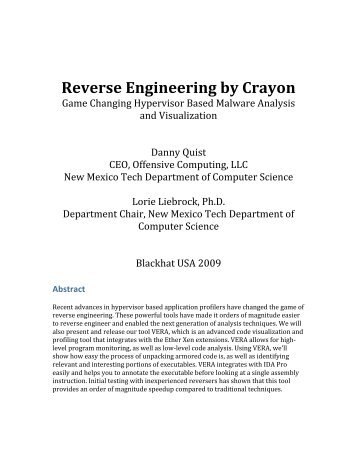 Reverse Engineering By Crayon: Game Changing ... - Black Hat