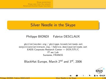 Silver Needle in the Skype - Black Hat
