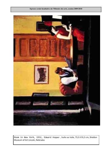 Room in New York, 1932, Edward Hopper , huile sur toile, 73,5 X 91 ...