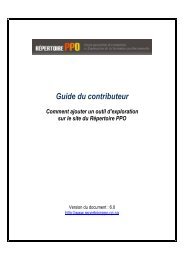Guide du contributeur Mise Ã  jour 2012-05 ... - RÃ©pertoire PPO