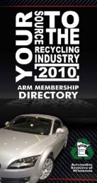 ARM Directory Table of Contents - Automotive Recyclers of Minnesota