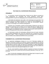 Politique de supervision pÃ©dagogique - Commission scolaire de ...