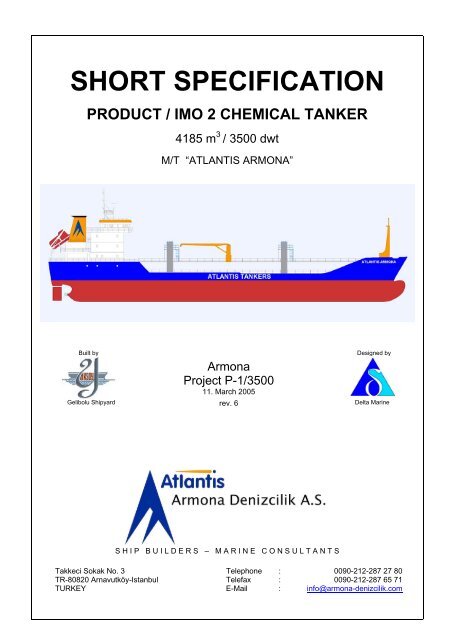 short specification product imo 2 chemical tanker atlantis tankers
