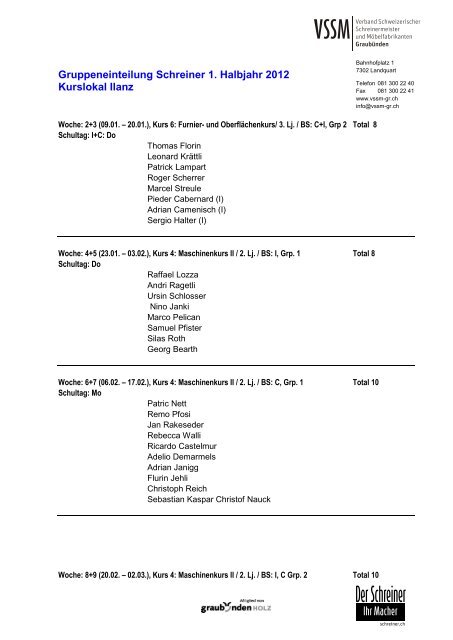 Brief - Betreff - VSSM GR