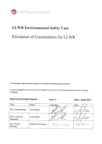 Proposal Template - Low Level Waste Repository Ltd