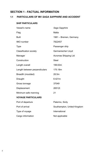 SECTION 4 - Marine Accident Investigation Branch