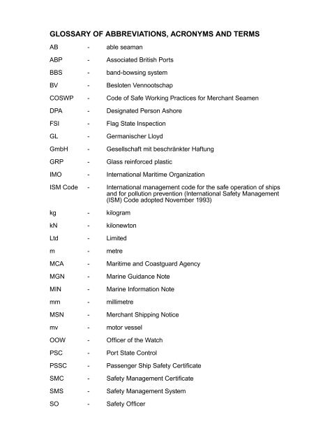 SECTION 4 - Marine Accident Investigation Branch