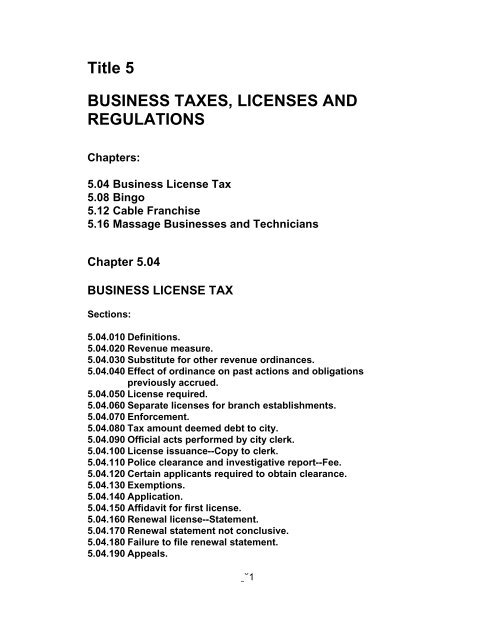 Business Taxes, Licenses and Regulations - City of Sand City