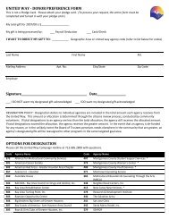 UNITED WAY - DONOR PREFERENCE FORM ...