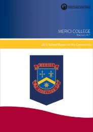 Braddon School Report to the Community 2010 - Merici College