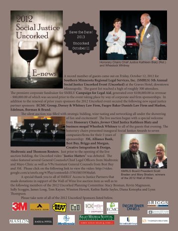 Uncorked 5 Year Sponsorship Award Recipients - LawHelp.org