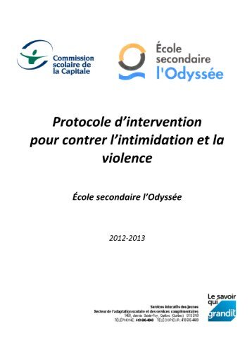 Protocole d'intervention pour contrer l'intimidation et la violence