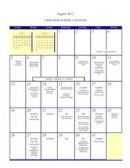 Calendar 2012-2013 - Cantwell-Sacred Heart of Mary High School