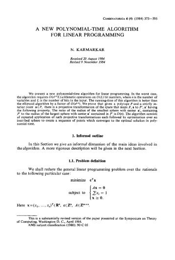 A new polynomial-time algorithm for linear programming