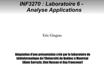 INF3270 : Laboratoire 6 - Analyse Applications - igt.net