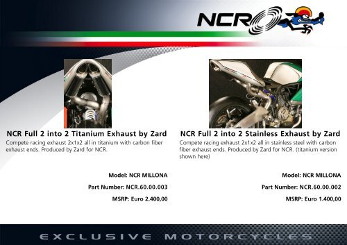 NCR Full Titanium Exhaust by Zard