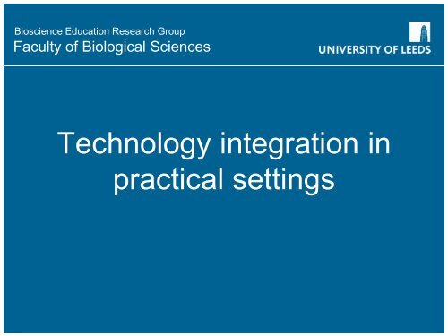 The session PowerPoint presentation - University of Leeds