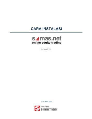 Cara Instalasi Simas.net - Sinarmassekuritas.co.id