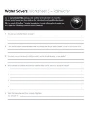 Water Savers: Worksheet 5 â Rainwater - Savewater.com.au