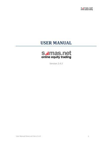 User Manual Simas.net - Sinarmas Sekuritas, PT.