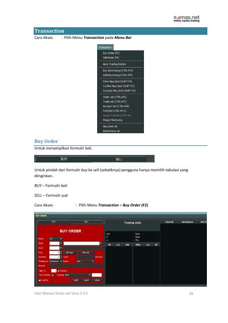 User Manual Simas.net - Sinarmas Sekuritas, PT.