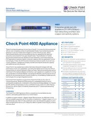 Datasheet: Check Point 4600 Appliance - Tech Data