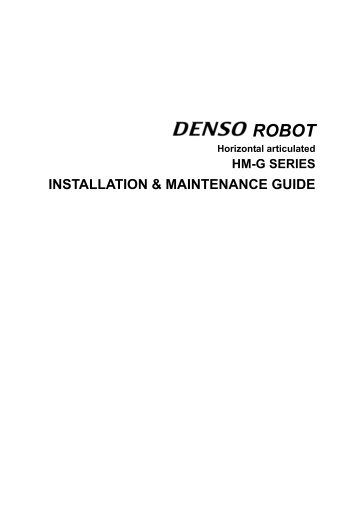 HM-G Model Installation and Maintenance Guide - DENSO Robotics