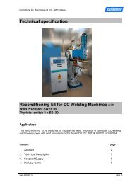 Technical specification Reconditioning kit for DC Welding ... - Schlatter