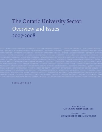 The Ontario University Sector - Wilfrid Laurier University