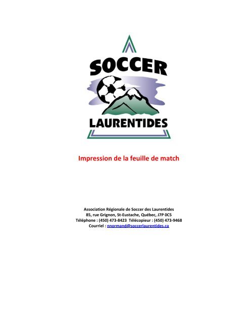 association de soccer des laurentides