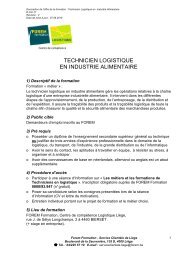 technicien logistique en industrie alimentaire - Formation Logistique