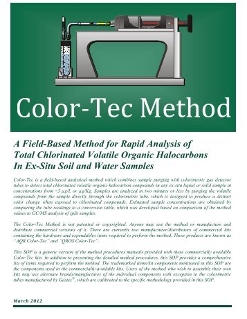Color-Tec Method - State Coalition for Remediation of Drycleaners