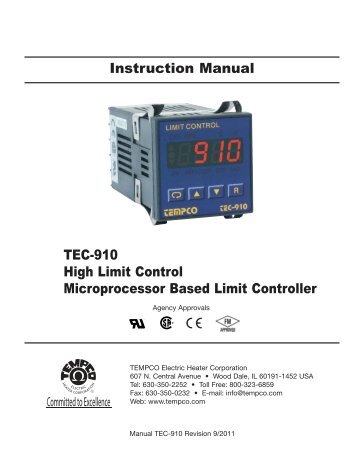 TEC 910 Manual - Tempco Electric Heater Corporation