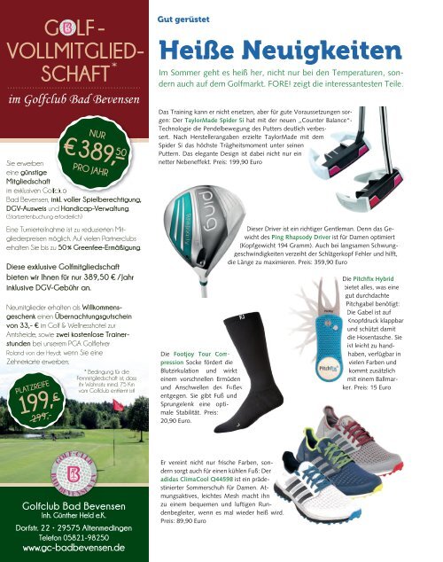 Fore - Golf im Norden. Nr.7 - Sommer 2015