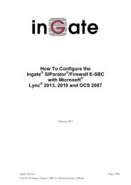 How to configure Ingate E-SBC for Microsoft Lync