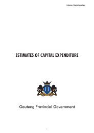 Estimates of Capital Expenditure 2011 - Gauteng Provincial Treasury