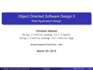 Object Oriented Software Design II - ReTiS Lab - Scuola Superiore ...