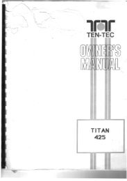 TEN TEC - Titan 425 User manual