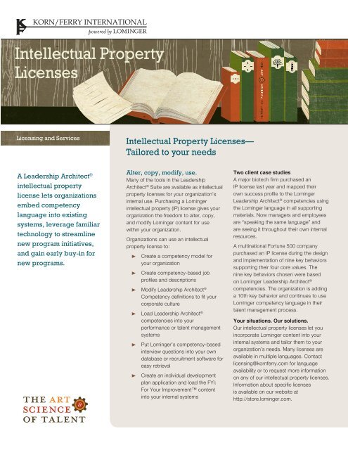 Intellectual Property Licenses - Lominger