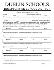 Field Trip Medication Administration - Dublin Unified School District