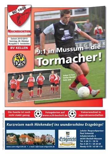 mo. – fr. 9 – 12.30 Uhr, 14 - SC 26 Bocholt eV