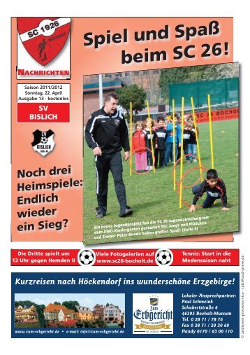 mo. – fr. 9 – 12.30 Uhr, 14 - SC 26 Bocholt eV