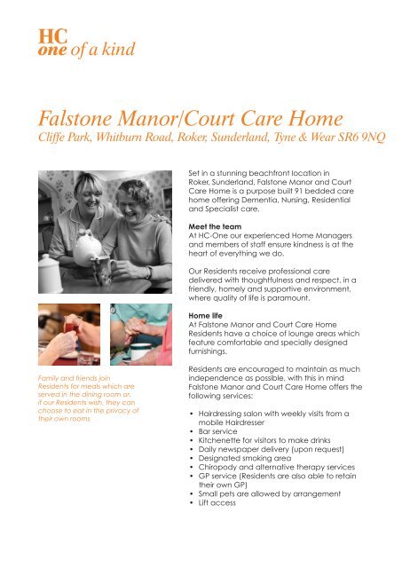 Falstone Manor/Court Care Home - HC One