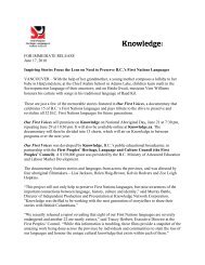 Press Release June 17, 2010 - First Peoples