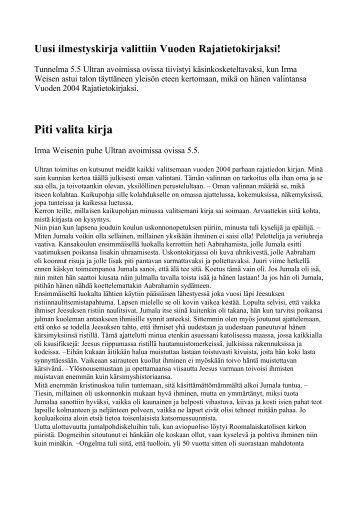 Piti valita kirja - Ultra-lehti